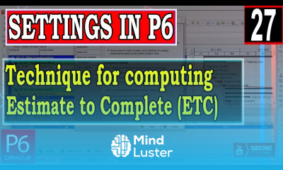 Technique for computing Estimate to Complete ETC settings in Primavera P6 Earned Value