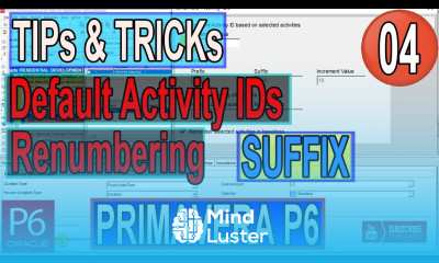 How to set Default Activity IDs numbering Modify Activity Suffix and Prefix Primavera P6 Tip