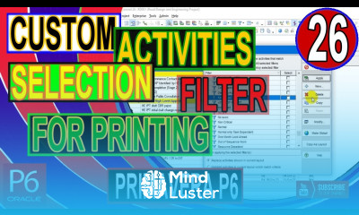 How to Create Custom Selection of Activities by using Filter to Print in Primavera P6 Tips Tricks