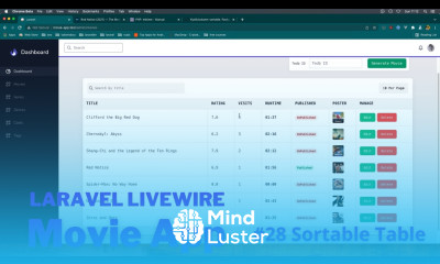Laravel Livewire Tutorial Create Movie Website 28 Add Sortable Columns and Make Beautiful Table