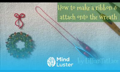 Tatting a Red Ribbon tutorial for Christmas Wreath Earrings gift idea frivolite instructions
