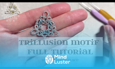 Trillusion Tatting Triangular motif with ONE shuttle and ALL rings motif with beads Frivolite lesson