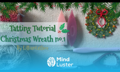 Christmas Wreath no 1 Free tatting pattern tutorial frivolite great gift idea