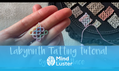 Labyrinth tatting tutorial geometrical motif earrings pendant lace making with 2 shuttles