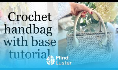 Crochet Handbag with base and leather straps