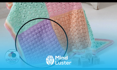 Left Hand Corner to Corner in Rows Square Easy Caron Crochet Baby Blanket Sampler