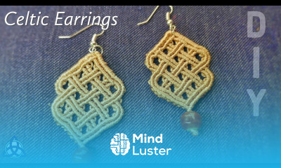 Gold Macrame Celtic Earrings Tutorial DIY Earrings