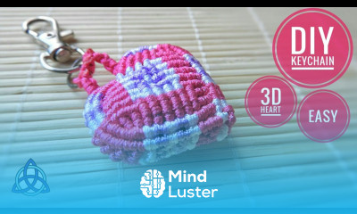 How to Make 3D Macrame Heart Keychain Tutorial Gift for Valentines Day