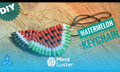 How to make Watermelon Macrame Keychain Tutorial EASY