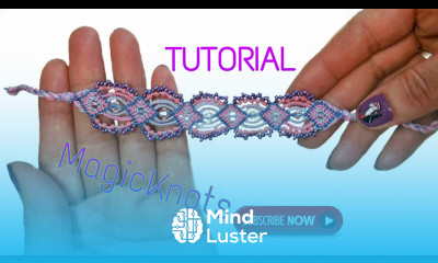 Purple Macrame Bracelet with Beads DIY