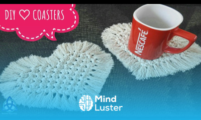 DIY Macrame Heart Coasters Table Decoration Ideas for Valentines Day