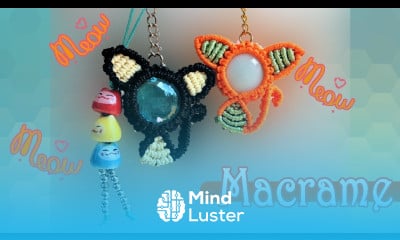 Macrame CAT pattern tutorial  The macrame KITTY key chain for Iphone 8