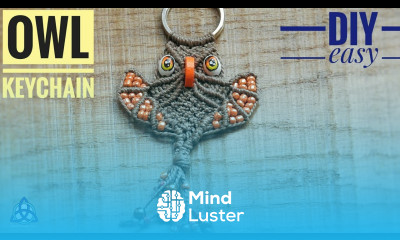 Macrame Owl With Wings Keychain DIY