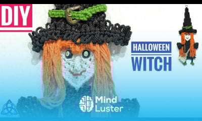 DIY Macrame Wall Hanging Witch Halloween Room Decor DIY