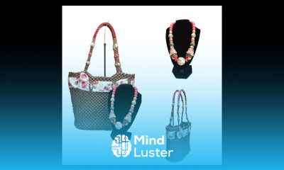 New Brown Macrame Bag and Wooden Necklace