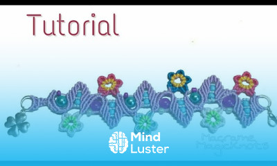 Funny Macrame Flowers on the Leaves Bracelet Tutorial