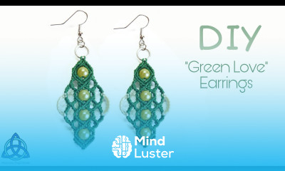 Macrame Earrings Tutorial Green Love