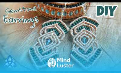 Green Macrame Beaded Earrings Tutorial EASY Macrame Craft Idea
