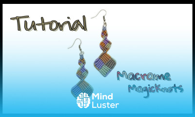 Multicolored Macrame Square Earrings  Tutorial  Macrame Magic Knots 