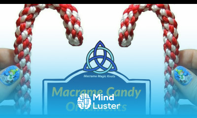 Macrame Christmas Candy Cane Ornaments  DIY 