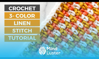 CROCHET 3 COLOR LINEN STITCH How to Crochet Linen Stitch Stripes TL Yarn Crafts