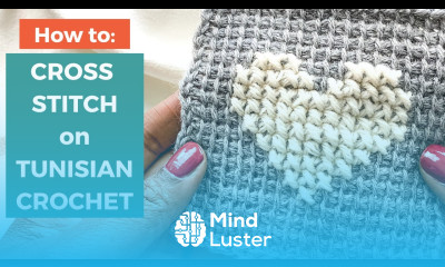 How to Cross Stitch on Tunisian Crochet EASY FUN TECHNIQUE TO CROSS STITCH HEART