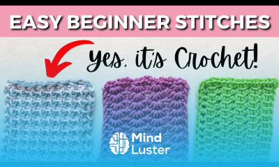 3 SUPER EASY Tunisian Crochet Stitches Step By Step Tutorial