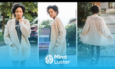 Chunky Crochet Cardigan WITH POCKETS Beginner Crochet Winter Sweater Free Pattern DIY Tutorial