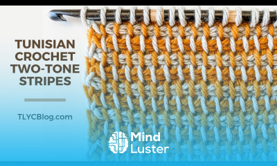 Tunisian Crochet Two Tone Stripes Step by Step Stitch Pattern Tutorial for Beginners