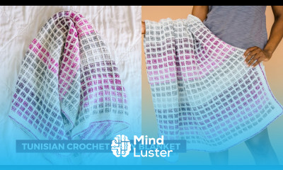 Tunisian Crochet Baby Blanket for BEGINNERS Ombre Crochet Afghan Tutorial Mulberry Afghan