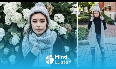 Cool Chic CROCHET HAT SCARF SET Easy Crochet Pom Beanie and Wrap Free Pattern DIY Tutorial