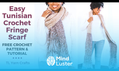 HOW TO CROCHET A SCARF Easy Beginner Tunisian Crochet Scarf Step by Step Lion Brand Homespun Yarn