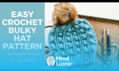 EASY CROCHET HAT VIDEO TUTORIAL Chunky crochet hat with bobbles cables