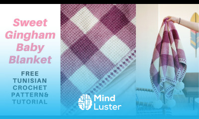 Sweet Gingham Baby Blanket FREE TUNISIAN CROCHET PATTERN W STEP BY STEP TUTORIAL