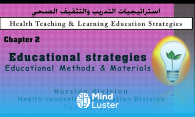 Teaching Learning Strategies Ch 2 Educational strategies استراتيجيات التدريب