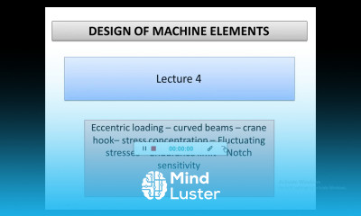 Design of machine elements Lecture 4 Eccentric loading stress concentration Fluctuating stresses