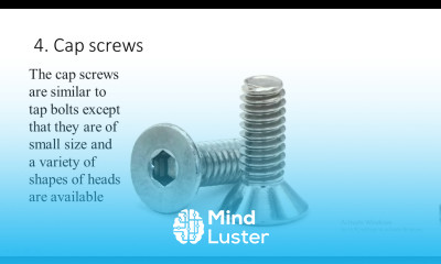 Unit 3 – lecture 3 Bolted joints Screwed joints Screw types Bolt types