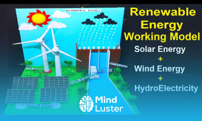 renewable energy park working model solar wind hydroelectric energy working model howtofunda