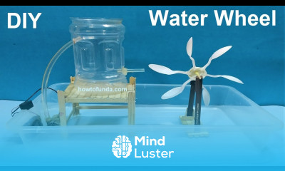 water wheel working model using dc motor project DIY at home howtofunda