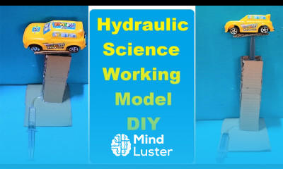 how to make hydraulic car lifting using syringe science working model DIY pandit