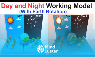 day and night working model 3d with earth rotating for science exhibition project DIY pandit