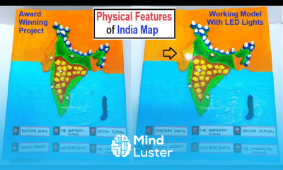 physical features of india map working model 3d with led lights geography award howtofunda