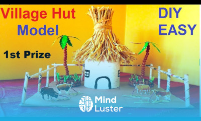 how to make village hut model making using cardboard and waste materials DIY crafts howtofunda