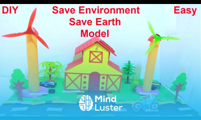 save earth working model project save environment with solar power windmill power cycling trees