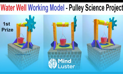water well working model science project pulley working using cardboard howtofunda