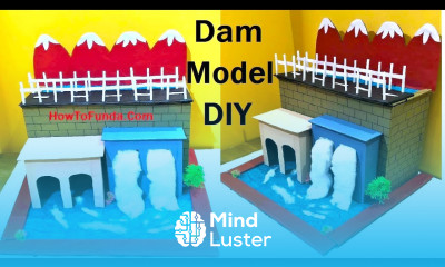 dam model making using cardboard 3d social science project DIY howtofunda