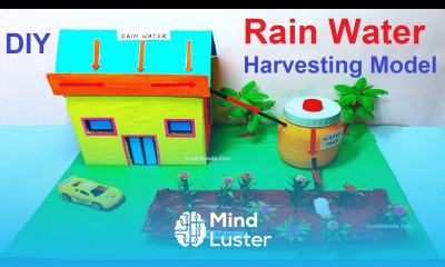 rainwater harvesting model 3d making using cardboard waste material science project howtofunda