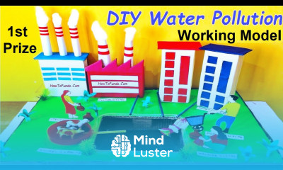 water pollution working model making using cardboard and dc motor diy howtofunda