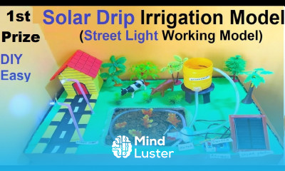 solar drip irrigation model with street light working model 3d howtofunda DIY project