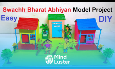 swachh bharat model making with toilet using cardboard health cleanliness easy howtofunda